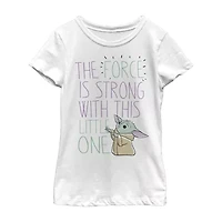 The Child Little & Big Kid Girls Crew Neck Short Sleeve Slim Fit Star Wars Graphic T-Shirt
