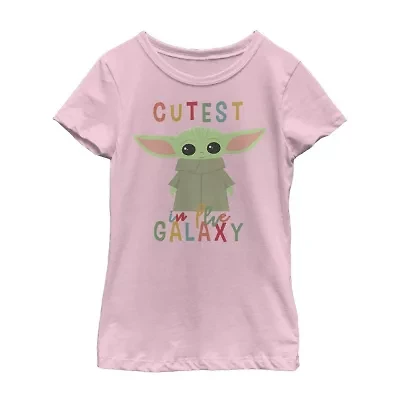 Cutest Little Child & Big Kid Girls Crew Neck Short Sleeve Slim Fit Star Wars Graphic T-Shirt