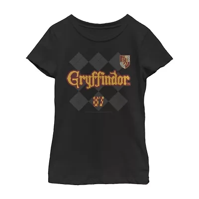 Gryffindor Little & Big Kid Girls Crew Neck Short Sleeve Slim Fit Harry Potter Graphic T-Shirt