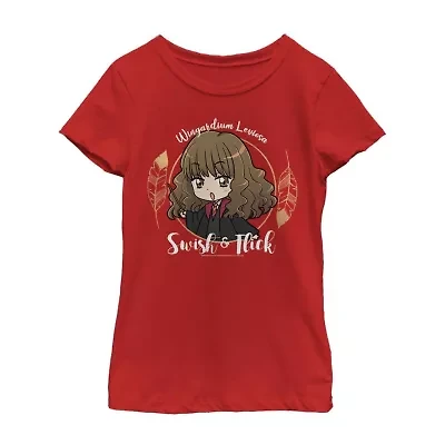 Little & Big Kid Girls Crew Neck Short Sleeve Slim Fit Harry Potter Graphic T-Shirt