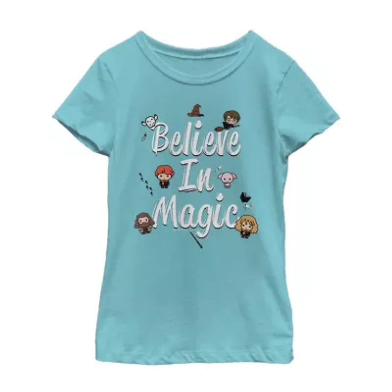 Little & Big Kid Girls Crew Neck Short Sleeve Slim Fit Harry Potter Graphic T-Shirt