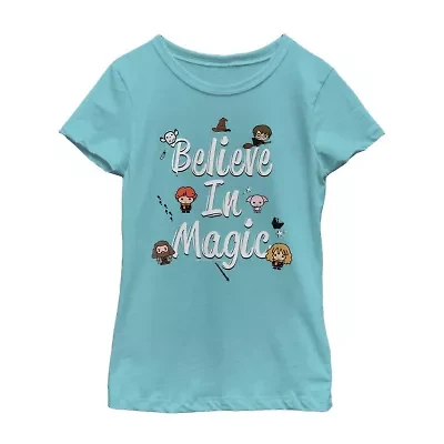 Little & Big Kid Girls Crew Neck Short Sleeve Slim Fit Harry Potter Graphic T-Shirt
