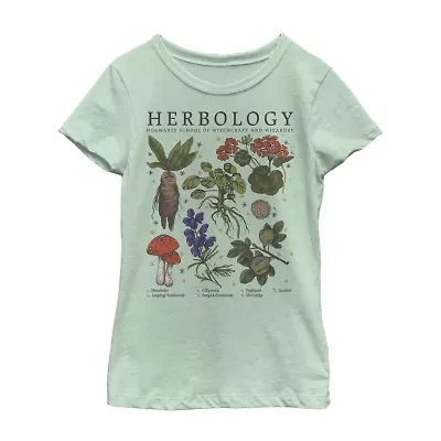 Herbology Little & Big Kid Girls Crew Neck Short Sleeve Slim Fit Harry Potter Graphic T-Shirt