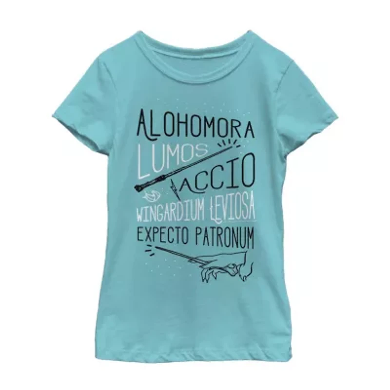 Little & Big Kid Girls Crew Neck Short Sleeve Regular Fit Harry Potter Graphic T-Shirt