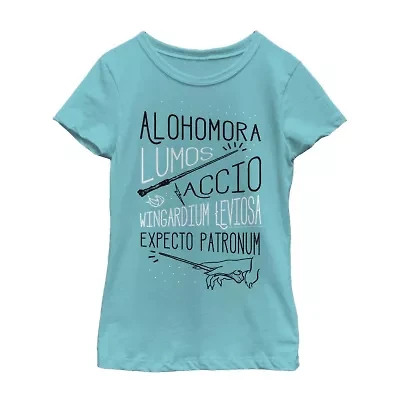 Little & Big Kid Girls Crew Neck Short Sleeve Regular Fit Harry Potter Graphic T-Shirt