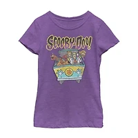 Little & Big Kid Girls Crew Neck Short Sleeve Slim Fit Scooby Doo Graphic T-Shirt