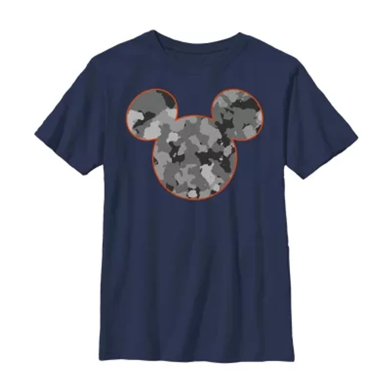 Little & Big Kid Boys Crew Neck Short Sleeve Slim Fit Mickey Mouse Graphic T-Shirt