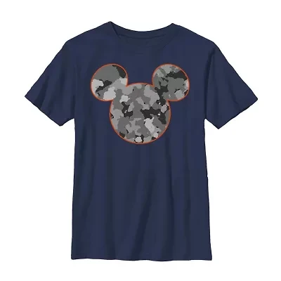 Little & Big Kid Boys Crew Neck Short Sleeve Slim Fit Mickey Mouse Graphic T-Shirt