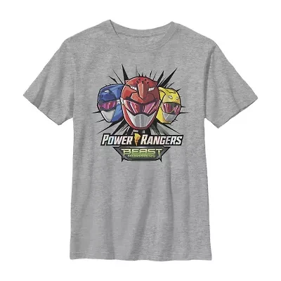 Little & Big Kid Boys Crew Neck Short Sleeve Slim Fit Power Rangers Graphic T-Shirt
