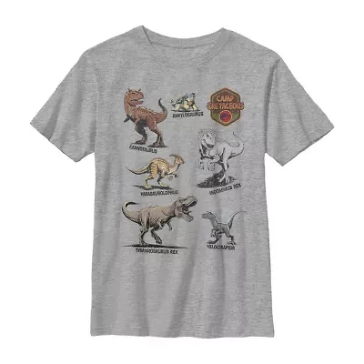Little & Big Kid Boys Crew Neck Short Sleeve Slim Fit Jurassic World Graphic T-Shirt