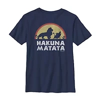 Little & Big Kid Boys Crew Neck Short Sleeve Slim Fit The Lion King Graphic T-Shirt