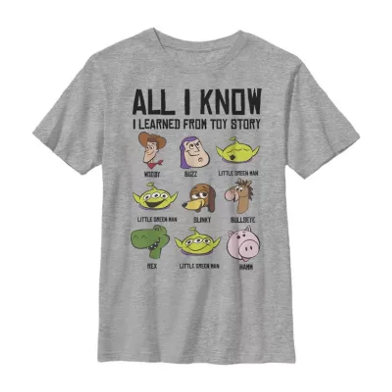 Little & Big Kid Boys Crew Neck Short Sleeve Slim Fit Toy Story Graphic T-Shirt