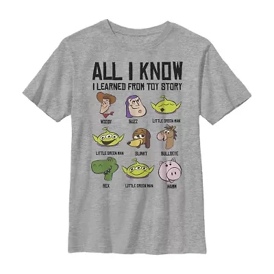 Little & Big Kid Boys Crew Neck Short Sleeve Slim Fit Toy Story Graphic T-Shirt