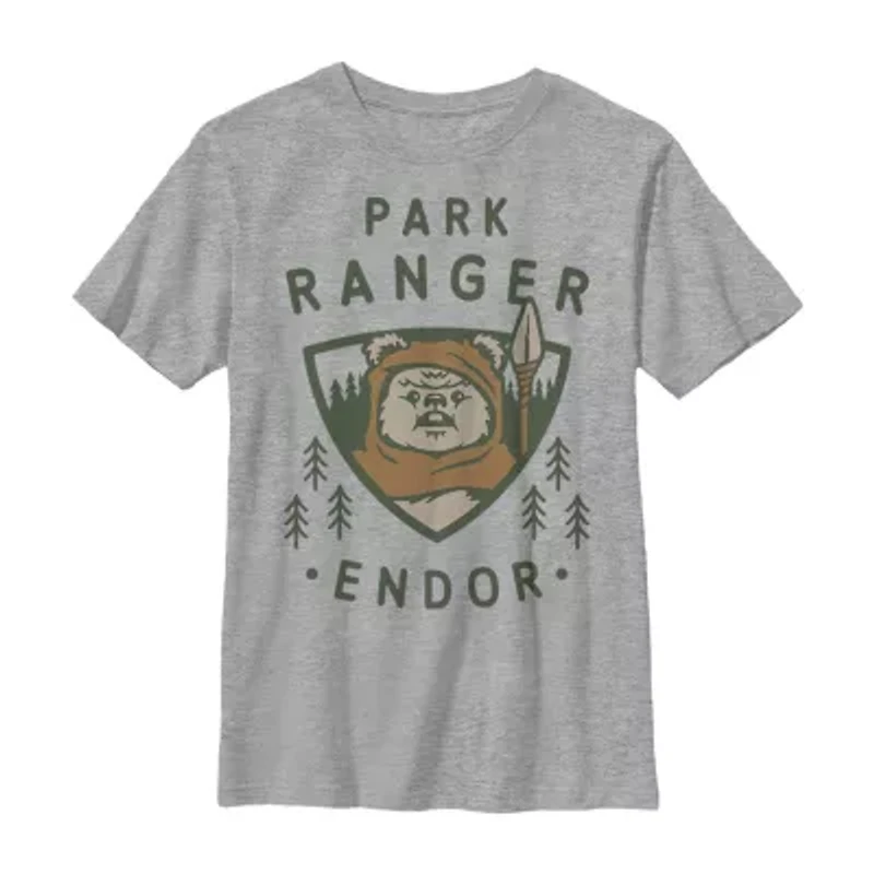 Little & Big Kid Boys Crew Neck Short Sleeve Slim Fit Star Wars Graphic T-Shirt