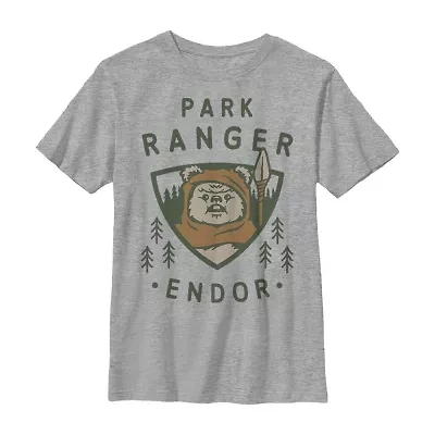 Little & Big Kid Boys Crew Neck Short Sleeve Slim Fit Star Wars Graphic T-Shirt