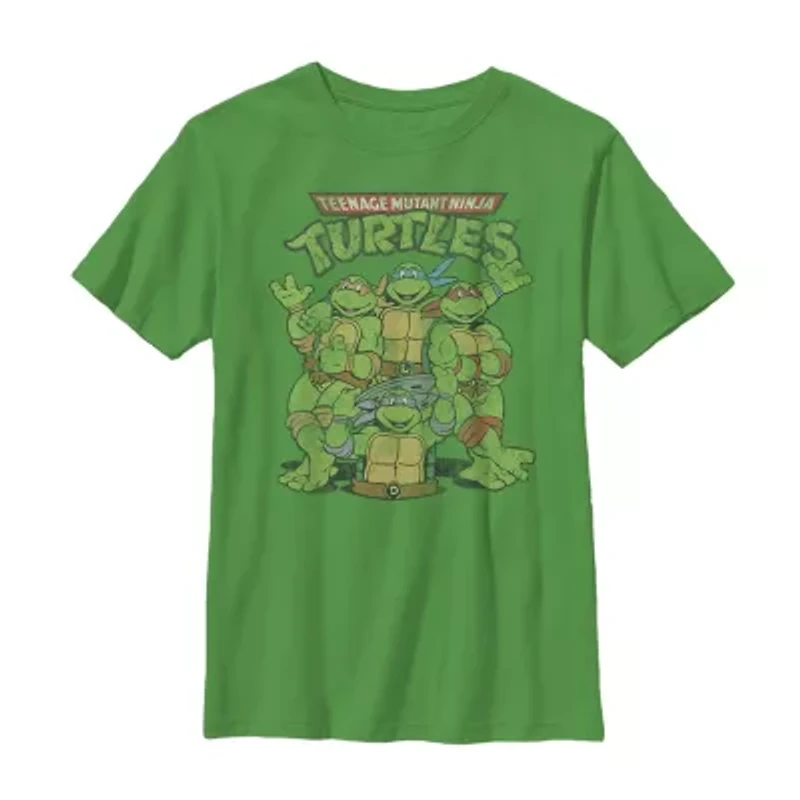 Little & Big Kid Boys Crew Neck Short Sleeve Slim Fit Teenage Mutant Ninja Turtles Graphic T-Shirt
