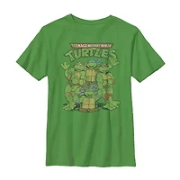 Little & Big Kid Boys Crew Neck Short Sleeve Slim Fit Teenage Mutant Ninja Turtles Graphic T-Shirt