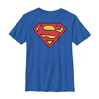 Little & Big Kid Boys Crew Neck Short Sleeve Slim Fit Superman Graphic T-Shirt