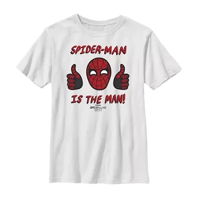 Little & Big Kid Boys Crew Neck Short Sleeve Slim Fit Spiderman Graphic T-Shirt