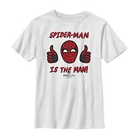 Little & Big Kid Boys Crew Neck Short Sleeve Slim Fit Spiderman Graphic T-Shirt