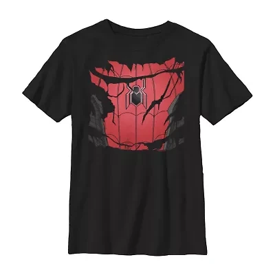 Little & Big Kid Boys Crew Neck Short Sleeve Slim Fit Spiderman Graphic T-Shirt