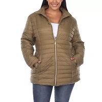 White Mark Womens Midweight Plus Puffer Jacket
