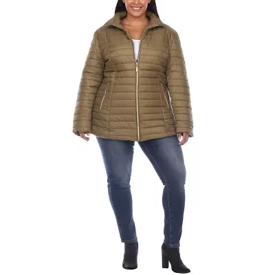 White Mark Womens Midweight Plus Puffer Jacket