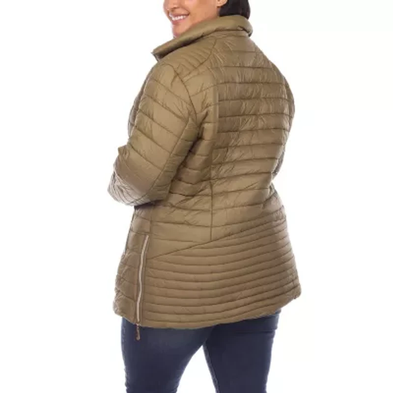 White Mark Womens Midweight Plus Puffer Jacket