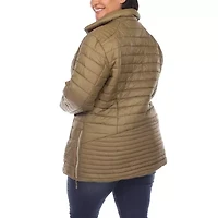 White Mark Womens Midweight Plus Puffer Jacket