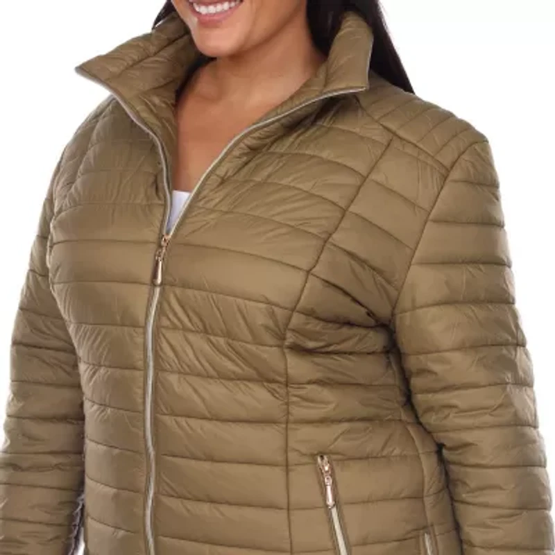 White Mark Womens Midweight Plus Puffer Jacket