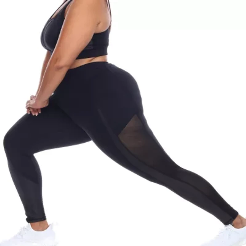 White Mark Womens High Rise 28" Plus Full Length Leggings