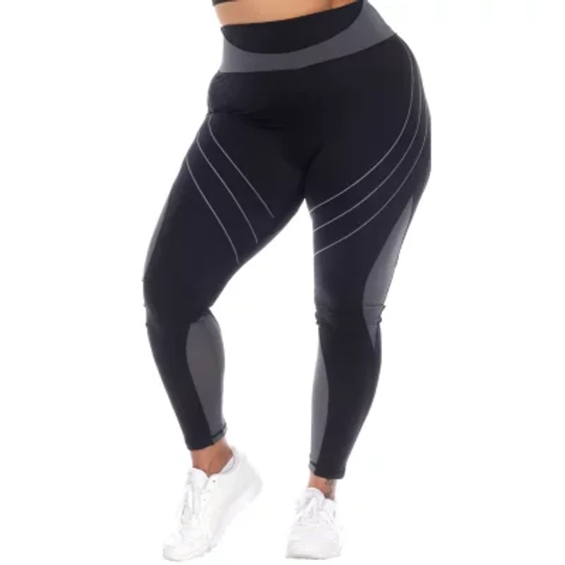 White Mark Womens High Rise 28" Plus Full Length Leggings
