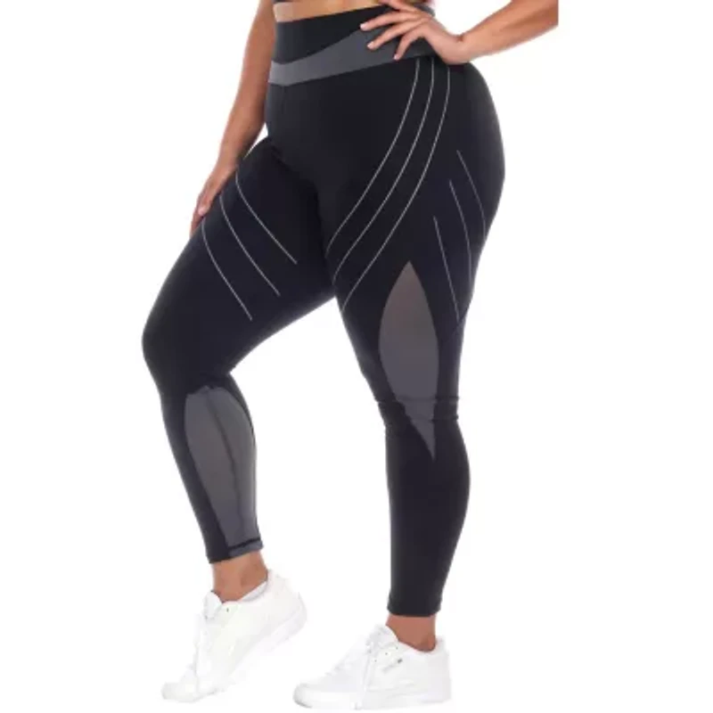 White Mark Womens High Rise 28" Plus Full Length Leggings