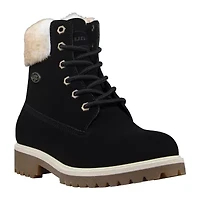 Lugz Womens Convoy Fur Block Heel Lace Up Boots
