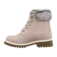 Lugz Womens Convoy Fur Block Heel Lace Up Boots