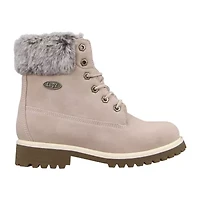 Lugz Womens Convoy Fur Block Heel Lace Up Boots
