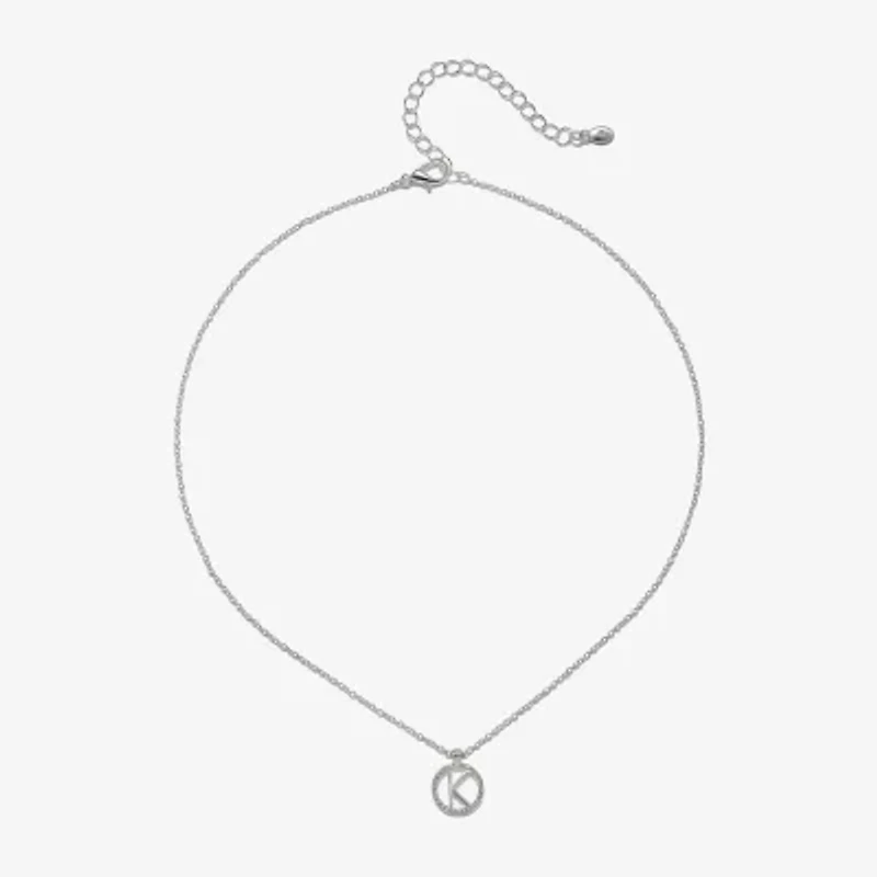 Bijoux Bar Delicates Initial Womens 16 Inch Pendant Necklace