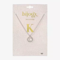 Bijoux Bar Delicates Initial Womens 16 Inch Pendant Necklace