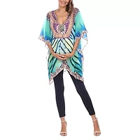 White Mark Womens Maternity 3/4 Sleeve Shirt Dress