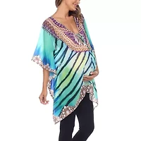 White Mark Womens Maternity 3/4 Sleeve Shirt Dress