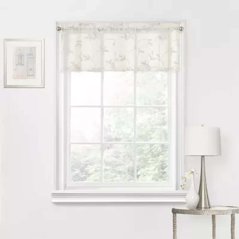 Regal Home Meadow Embroidered Rod Pocket Tailored Valance