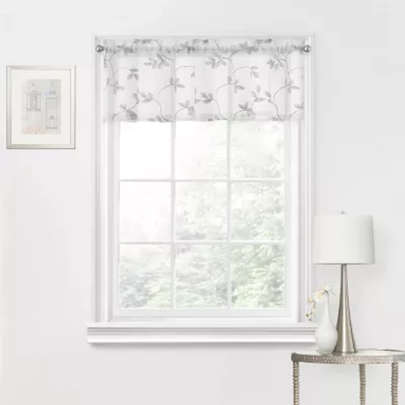 Regal Home Meadow Embroidered Rod Pocket Valance