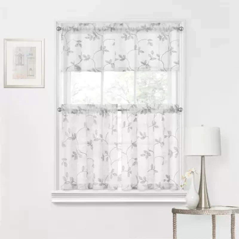 Regal Home Meadow Embroidered Rod Pocket Valance