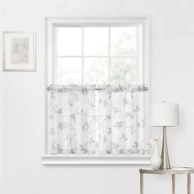 Regal Home Meadow Embroidered 2-pc. Rod Pocket Window Tier