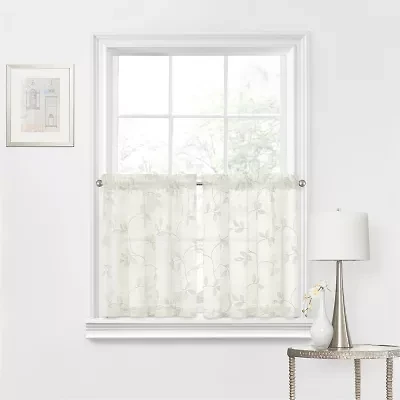 Regal Home Meadow Embroidered 2-pc. Rod Pocket Window Tier