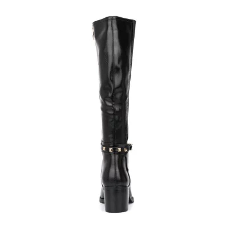Torgeis Womens Destiny Stacked Heel Riding Boots