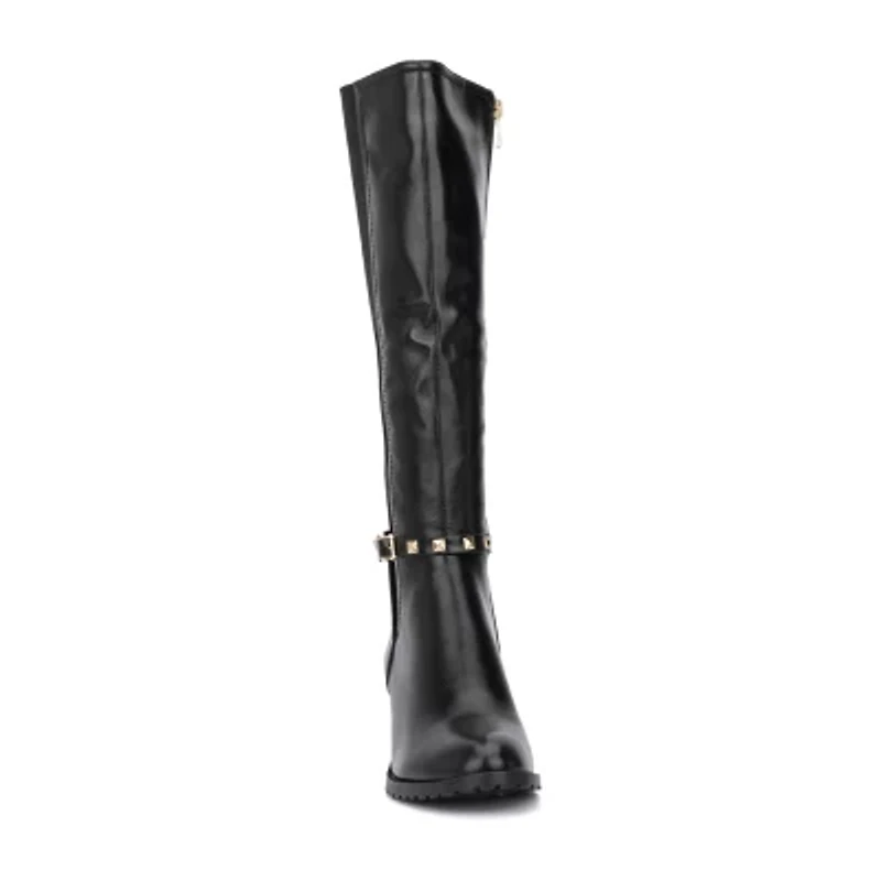 Torgeis Womens Destiny Stacked Heel Riding Boots
