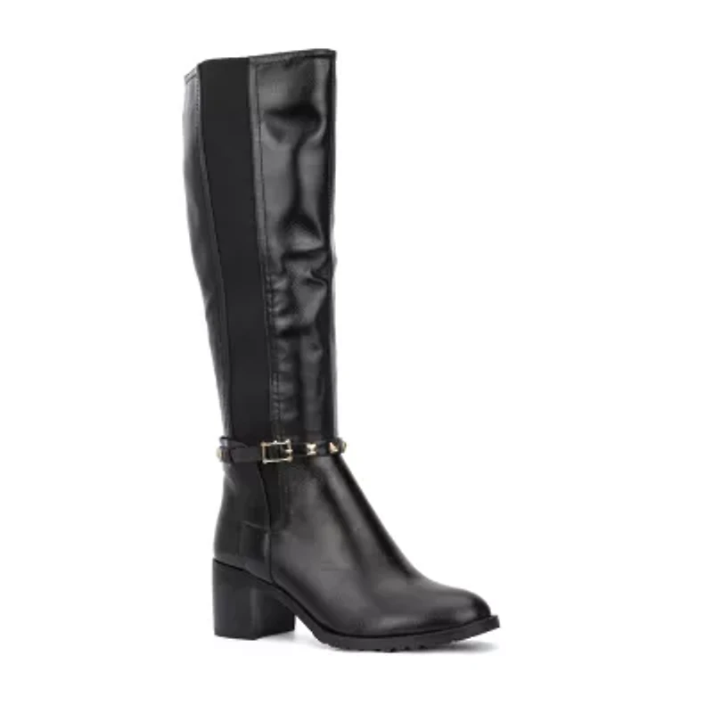 Torgeis Womens Destiny Stacked Heel Riding Boots