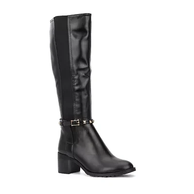 Torgeis Womens Destiny Stacked Heel Riding Boots