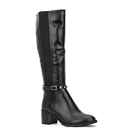 Torgeis Womens Destiny Stacked Heel Riding Boots
